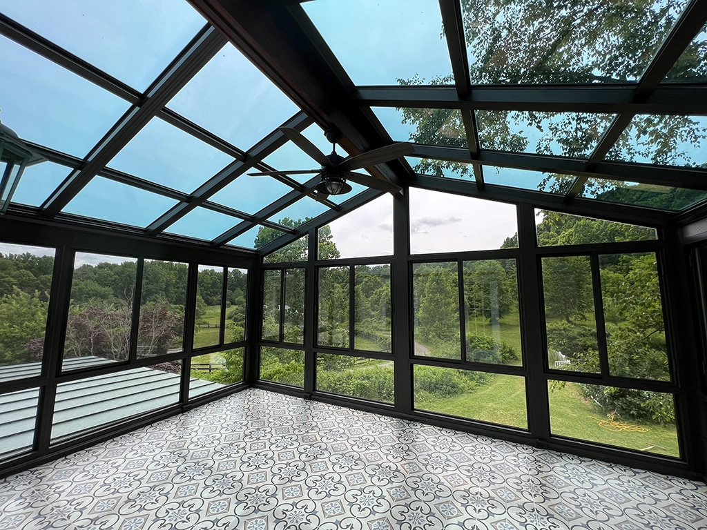 Sunroom, Cathedral Roof, Bronze, Interior View, Daytime