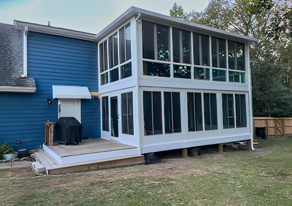 Sunroom, Studio Roof, Premier View Walls, White, Outside View, Daytime