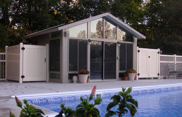 Luxury Pool House with Cathedral Roof