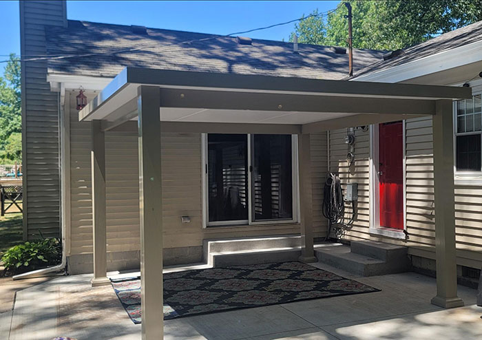 Pavilion, Studio Roof, Free Standing, Florentine Columns, Sandstone, Outside View, Daytime